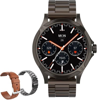 Смарт-часы TCH Calling HD2 3D Hero 2 для мужчин с дисплеем AMOLED 1.43 дюйма, функцией звонков по Bluetooth, 180 спортивными режимами, пульсометром, датчиком сна, датчиком SpO2, водонепроницаемостью IP68, аккумулятором на 10 дней, для Android/IOS (серый) 1000013253