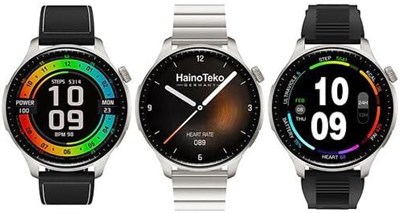 Умные часы HT RW 53 с круглым AMOLED-дисплеем, тремя парами ремешков и беспроводным зарядным устройством (серебристые) 1000013287