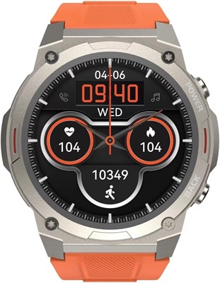 Смарт-часы HiFuture FutureGo MIX2 с функцией Bluetooth-звонков, отслеживанием сна и здоровья, фитнесом, водонепроницаемостью IP68, длительным временем автономной работы, 1,43-дюймовым IPS-дисплеем — оранжевый 1000013317