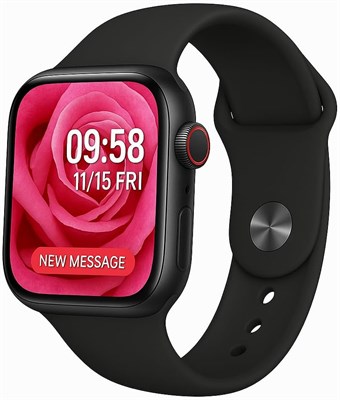 Мини-умные часы для женщин и девочек, 36 мм, розовые, с беспроводной зарядкой, фитнес-трекером, фиксатором ремешка, сенсорным дисплеем, пульсометром — совместимы с Android и iOS (розовые) (черные) 1000013322