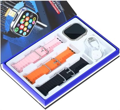 Умные часы Telzeal TC4G с 2,2-дюймовым полноэкранным дисплеем, двойной камерой, поддержкой SIM-карт, тремя парами ремешков и беспроводным зарядным устройством для женщин и мужчин (серебристые) 1000013350