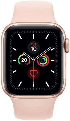 Apple Watch Series 5 с GPS и сотовой связью, корпус из золотистого алюминия 40 мм, спортивный ремешок цвета «розовый песок» — размеры S/M и M/L (обновлённые) 1000013352