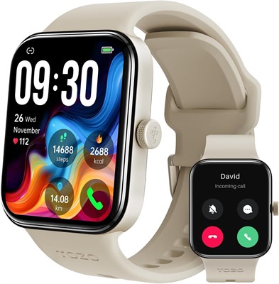 Смарт-часы TOZO S4 AcuFit One с экраном AMOLED 1,78 дюйма для мужчин и женщин, Bluetooth-браслетом, фитнес-трекером, пульсометром и датчиком уровня кислорода в крови, монитором сна, водонепроницаемостью IP68, поддержкой тренировок для iOS и Android, золот 1000013386