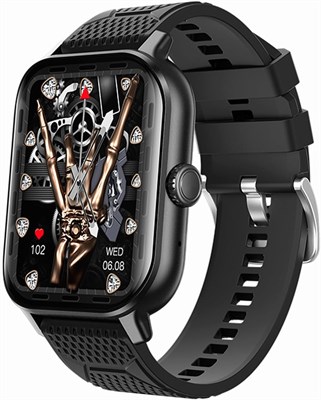 Умные часы DEAvEr для измерения уровня глюкозы в крови, ЭКГ+ФПГ, вариабельности сердечного ритма, фитнес-трекер, пульсометр, температура, артериальное давление, монитор сна, черные, большие 1000013510