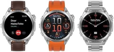 Смарт-часы Haino Teko RW 61 Round с тремя парами ремешков для мужчин и мальчиков | 5 кнопок с фонариком | Bluetooth-звонки (серебристые) 1000013511