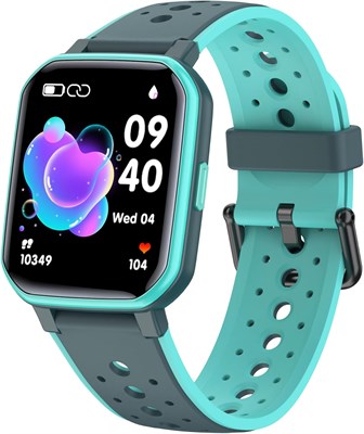 Умные часы WILLFITME Fitness Tracker для детей, 1,54-дюймовые умные часы с головоломками, шагомером, пульсометром, монитором сна, будильником, счетчиком калорий и шагов, для девочек и мальчиков 6–14 лет (зеленые) 1000013512