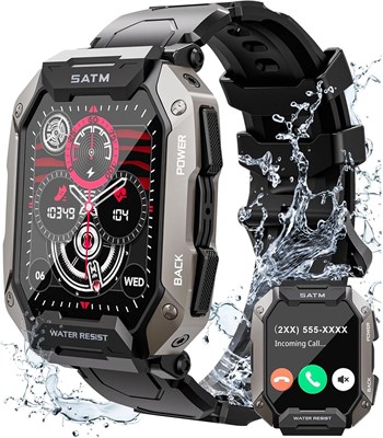 Мужские смарт-часы Aputue, фитнес-трекер с 100 спортивными режимами, HD-дисплей 2,01 дюйма, водонепроницаемость IP68, Bluetooth-звонки, пульсометр и монитор сна 1000013531