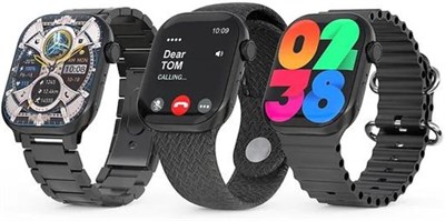 Умные часы премиум-класса (SQ-9) с HD IPS-дисплеем, изготовленным методом литья под давлением. Три пары ремешков (плетеный, Ocean и из нержавеющей стали) — черный 1000013594