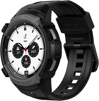 Spigen Rugged Armor Pro, разработанный специально для Galaxy Watch 4 Classic, с ремешком 42 мм — цвет «угольно-серый» 1000013632