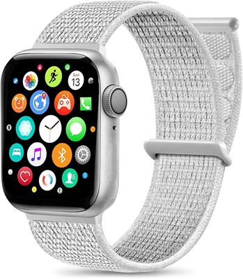 Умные часы HCHLQL для мужчин, женщин и детей, совместимые с телефонами Android и iOS, фитнес-трекер с сенсорным экраном, функциями звонков/SMS/пульса/монитора кислорода в крови/шагомера/нейлоновыми спортивными ремешками (белые) 1000013642