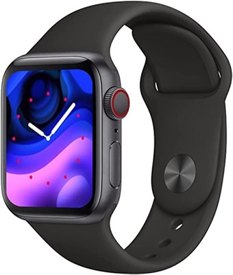 Смарт-часы Series 7 — 44 мм, сенсорный экран, две кнопки, заводная головка, мониторинг пульса/артериального давления, водонепроницаемость IP67, уведомления, встроенный динамик и микрофон (черный) 1000013664