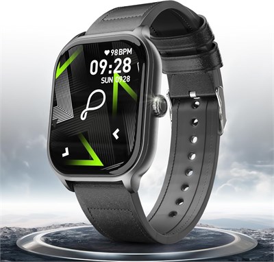 Смарт-часы Pebble Edge для мужчин и женщин, 2,01-дюймовый дисплей True HD, Bluetooth-звонки, мониторинг сердечного ритма, вращающаяся заводная головка, голосовой помощник на базе ИИ, мониторинг сна, будильник и уведомления, цвет «чёрный оникс» 1000013665