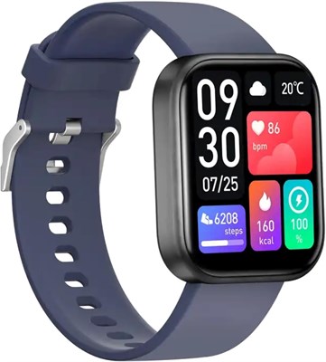 Смарт-часы, прием и совершение звонков, 2-дюймовый HD-экран с сенсорным экраном, фитнес-трекер с более чем 100 спортивными режимами, водонепроницаемые часы IP68 для Android iOS с монитором сердечного ритма и уровня кислорода в крови. (Синий) 1000013673