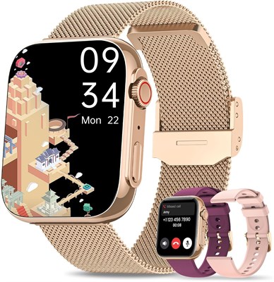 Умные часы Little Meatball для женщин 1.98 HD, ответ/совершение звонков, водонепроницаемые, прочные, спортивные, для активного отдыха, часы-трекеры активности с пульсометром для смартфонов Android и iOS 1000013679