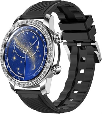 Умные часы Airfish с поддержкой вызовов по Bluetooth, большой емкостью аккумулятора 460 мАч, 2,1-дюймовым сенсорным экраном, умные часы для мужчин и женщин с беспроводной зарядкой, фитнес-трекер с пульсометром, черные 1000013859