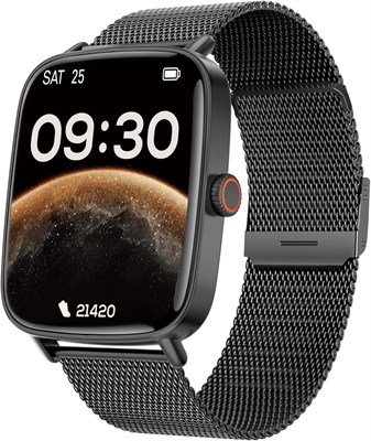 Умные часы TOOBUR для женщин, приём и совершение звонков, фитнес-трекер, отслеживание сердечного ритма и сна, 100 видов спорта, водонепроницаемость IP68, совместимы со смартфонами на Android и iOS, чёрный цвет 1000013864