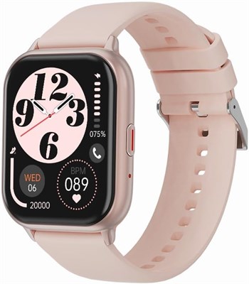 Умные часы HELIX DELTA FIT — сенсорный дисплей 1,83 дюйма, многоспортивные режимы, водонепроницаемость IP68, пульсометр и монитор сна, аккумулятор на 15 дней, фитнес-трекер для мужчин и женщин (розовый) 1000013888