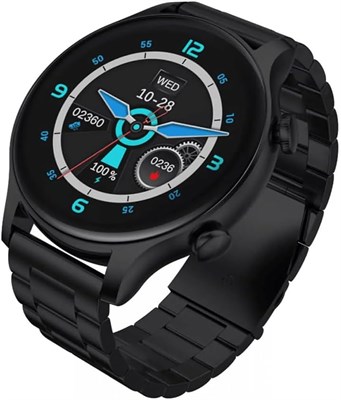 Мужские водонепроницаемые смарт-часы G-Tab GT6 Pro IP 68 с дисплеем 1,39 дюйма, функцией звонков по Bluetooth, мониторингом уровня кислорода в крови, пульсометром и температурой тела, дополнительным ремешком для Android iOS (черные) 1000013912