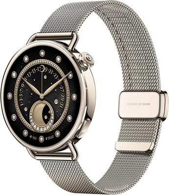 Xiaomi Watch S4 41 мм, умные часы, диаметр корпуса 41 мм, ультралёгкий корпус (32 г), прогнозирование менструального цикла, более 150 спортивных режимов, функции Safety Guardian, Xiaomi HyperOS 3, миланский ремешок (цвет «золото заката») 1000013932