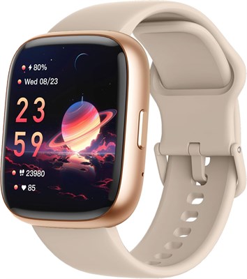 Умные часы LODIMEKE, умные часы с Alexa для женщин и мужчин [2 ремешка, корпус 44 мм] с функцией совершения и ответа на звонок, пульсометром, пульсоксиметром, пульсоксиметром, фитнес-трекером, шагомером и водонепроницаемыми часами IP68 для телефонов на An 1000013964