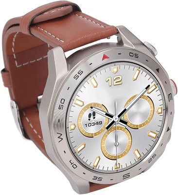 Умные часы с наушниками, Bluetooth-часы 2 в 1 с HD-экраном 1,52 дюйма, круглые фитнес-часы с поддержкой более 100 спортивных режимов и музыкального проигрывателя, напоминание о сообщениях (серебристо-коричневый) 1000013966