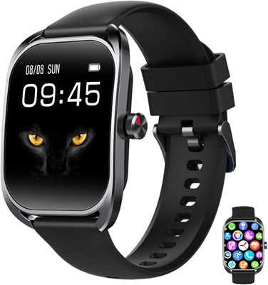 Смарт-часы, 2,01-дюймовые фитнес-часы для мужчин и женщин, с функцией мониторинга сна/шагомера/активности/пульса, Bluetooth-звонками и текстовыми сообщениями, водонепроницаемые, совместимы с Android/iOS - черный цвет 1000013989