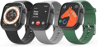 Универсальные премиум-часы Top 9 MINI_Real AMOLED с функцией Always on Display и 3 ремешками_Черный 1000014010