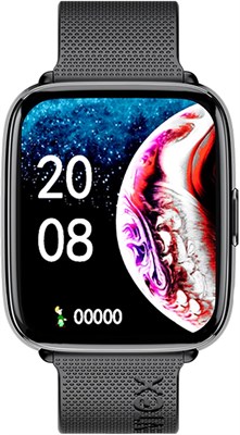 Умные часы Intex FitRist Vogue S1 с функцией Bluetooth-звонков, защитой от пыли и воды IP67, дисплеем Vision Glass 1,7 дюйма, длительным временем автономной работы, квадратным корпусом из королевского металла (дымчато-чёрный) 1000014036