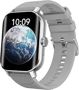 Умные часы Hcosmy, умные часы для мужчин и женщин с измерением уровня глюкозы в крови, фитнес-часы с большим экраном, функцией мониторинга сна, артериального давления, шагомером, умные часы для телефонов iOS и Android (серые) 1000014041