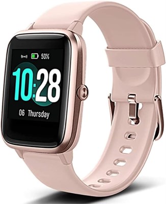 Смарт-часы AMERTEER для мужчин и женщин с функцией Bluetooth-звонков, спортивными режимами, сенсорным экраном, пульсометром для измерения сна, шагомером, водонепроницаемые часы IP68 для iOS и Android (розовые) 1000014067