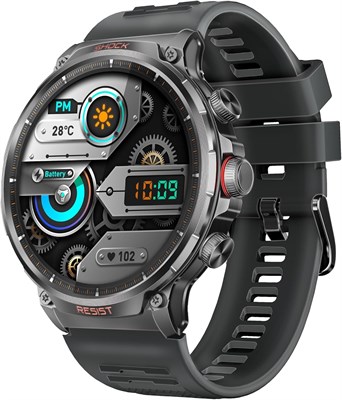 Прочные смарт-часы с аккумулятором 710 мА·ч, круглым TFT-дисплеем 1,85 дюйма, более 100 спортивных режимов, датчиками сердечного ритма, тонометром, водонепроницаемостью IP67, прочным корпусом из цинкового сплава, XWatch-R20 Black 1000014076