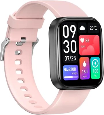 W4you TRUST SHOPPING Умные часы Abazfit S6 Active с большим ЖК-дисплеем 2,0 дюйма, водонепроницаемостью 5 АТМ, более 100 режимов тренировок, пульсометром, полнофункциональным фитнес-трекингом (розовый) 1000014093