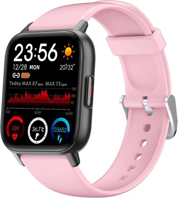 Смарт-часы для мужчин и женщин, Bluetooth, ответ/вызов, ультратонкий дизайн, мониторинг здоровья, фитнес-трекер, быстрая зарядка аккумулятора, большой ЖК-дисплей 1,69 дюйма, совместимость с Android и iOS (розовый) 1000014126