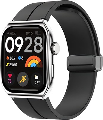 Умные часы iCruze Pronto Flex Bluetooth 5.0 с HD-дисплеем 2,01 дюйма, функцией отслеживания состояния здоровья, вызовами по Bluetooth, аккумулятором 280 мА·ч, магнитной зарядкой, защитой IP67, совместимы с Android и iPhone — черные 1000014135