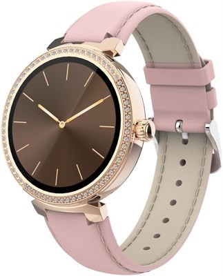 Умные часы Porodo Belle Lady с циферблатом из розового золота и розовым ремешком 1000014190