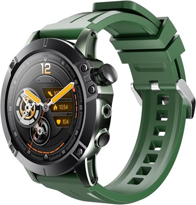 Мужские умные часы с Bluetooth, функцией ответа/вызова для Android iOS, 300 мАч, 1,32 дюйма, фитнес-трекер для занятий спортом на открытом воздухе, мужские музыкальные умные часы с монитором здоровья (черно-зеленые) 1000014206