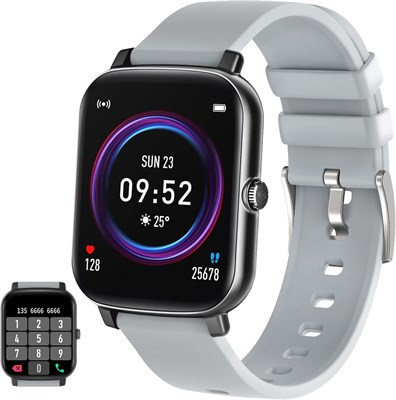 Смарт-часы с дисплеем 1,7 дюйма, функциями приема и совершения звонков, фитнес-часы с управлением звонками и текстовыми сообщениями на базе искусственного интеллекта, совместимые с iPhone, сенсорные смарт-часы для женщин и мужчин, часы с функцией монитори 1000014208