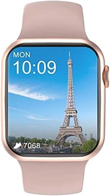 Умные часы AWH серии 7, совместимые с телефонами iPhone и Android, пульсометр, температура тела, фитнес-трекер, оповещения о звонках и сообщениях (розовые) 1000014304