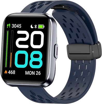 Ремешок для часов Blueshaweu ID208 Plus, дышащий, мягкий, силиконовый спортивный ремешок с магнитной застёжкой-бабочкой, сменные ремешки, совместимые с умными часами Quican, AEAC, WMK ID208 Plus 1,8 дюйма 1000014323