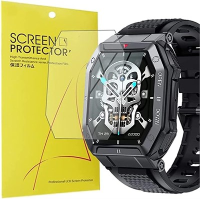 Защитная пленка для экрана умных часов LEMFO Military Men, совместимая с Blueshaweu, [6 шт.] Прозрачная пленка TPU с полным покрытием, совместимая с умными часами LEMFO Military K55/LIGE K55 1,85 дюйма (6 шт.) 1000014326