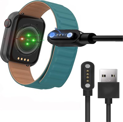 Совместимо с зарядным устройством для умных часов Bebinca GM1 (для мужчин и женщин), сменное зарядное устройство Blueshaweu с 4-контактным магнитным USB-разъемом, совместимо с умными часами Bebinca GM1 1,75 дюйма - B520P (черный) 1000014342