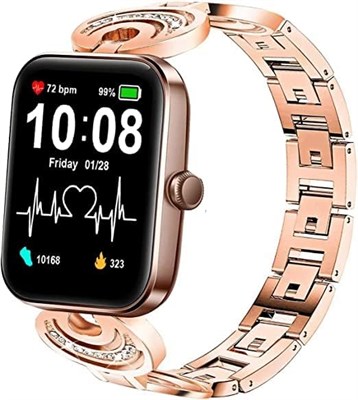 Совместимы с ремешками для умных часов Aeac, ремешками Blueshaweu Crystal Rhinestone Diamond Jeweled из нержавеющей стали, совместимы с умными часами Aeac ID207 1,69 дюйма/Woneligo ID207/Gydom ID207/AITAFY 1000014349