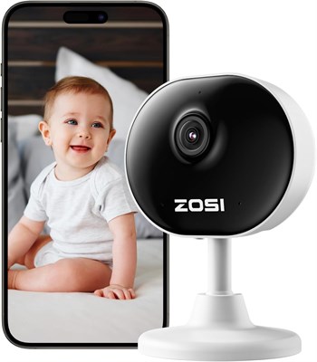Камера видеонаблюдения ZOSI для помещений с Wi-Fi, купольная мини-камера видеонаблюдения с разрешением 1080P, камера видеонаблюдения для дома, слежение за пожилыми людьми, детьми, собаками и домашними животными, с приложением и поддержкой Alexa 1000014358 - фото 558394
