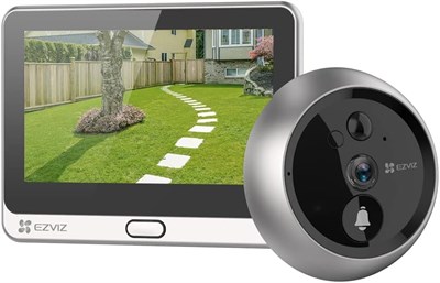 Видеоглазок EZVIZ DP2C 1080p с цветным экраном 4,3 дюйма, встроенным звонком, аккумулятором, просмотром через приложение, двусторонней аудиосвязью, ИК-датчиком движения, металлическим корпусом, облачным хранилищем и SD-картой 1000014428 - фото 558708