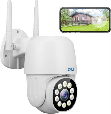 Уличная камера видеонаблюдения 2NLF 1080P для дома, Wi-Fi 2,4 ГГц с обзором 360°, обнаружением движения, автоматическим слежением, двусторонней аудиосвязью, цветным ночным видением, водонепроницаемостью IP66 1000014457 - фото 558849