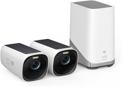 Комплект из двух камер eufy Security eufyCam 3, беспроводная камера видеонаблюдения для улицы, 4K-камера со встроенной солнечной панелью, бесперебойное питание, распознавание лиц с помощью искусственного интеллекта, расширяемое локальное хранилище до 16 Т 1000014481 - фото 558960