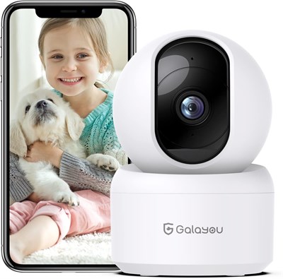 Внутренняя камера видеонаблюдения GALAYOU 2k WiFi, обнаружение человека, отслеживание с помощью ИИ, интеллектуальное беспроводное WiFi-подключение на 360°, совместимое с Alexa и Google Home, сирена для детей, домашних животных и собак G2 1000014551 - фото 559285