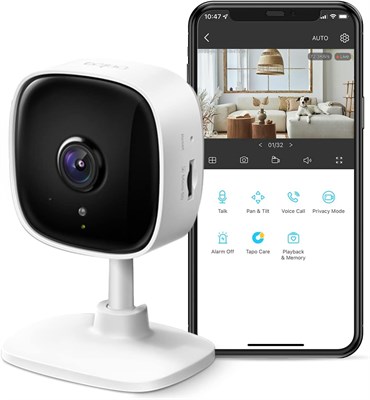 Внутренняя камера видеонаблюдения Tapo TP-Link 2K с функцией наблюдения за детьми, камерой для собак с датчиком движения, двусторонней аудиосиреной, ночным видением, облачным хранилищем и SD-картой (до 256 ГБ), работает с Alexa и Google Home (C110) 1000014556 - фото 559310