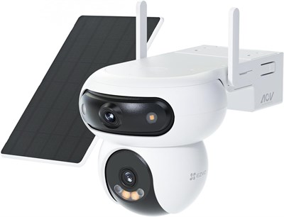 Беспроводная Wi-Fi камера видеонаблюдения HB90+8 Вт с солнечной панелью, 4 Мп + 4 Мп, обзор 360°, моторизованный аккумулятор с двумя объективами, режим постоянного включения, обнаружение людей и транспортных средств, автоматическое слежение 1000014598 - фото 559484