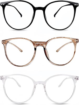 Комплект из 3 очков Azonee, блокирующих синий свет, для женщин и мужчин. Легкие антибликовые очки для работы за компьютером. Модная круглая оправа. 3 цвета. 1000016925